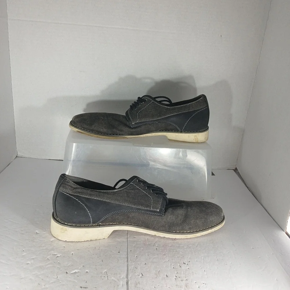 Madden M-Facet Oxford Shoes 8.5 Grey Black Textile Lace Up Casual Derby